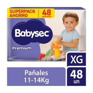 Babysec Premium Pañales para Bebé Talla XG - Bolsa 48 und