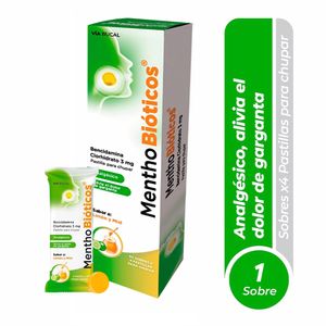 MenthoBióticos Caramelos Sabor a Limón y Miel - Un Sobre 4 tab