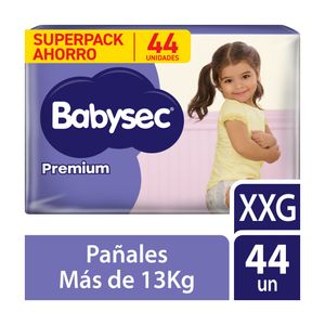 Babysec Premium Pañales para Bebé Talla XXG - Bolsa 44 und