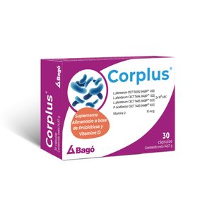 Corplus Suplemento con Probióticos y Vitamina D Cápsulas - Caja 30 und