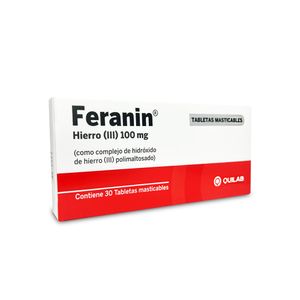 Feranin 100 mg Tabletas Masticables - Caja 30 und