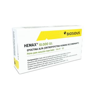 Hemax 10000 ui Polvo para Solución Inyectable Vial + Diluyente - Kit 1 und