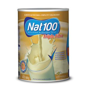 Nat100 Triple Fibra Polvo Sabor Vainilla - Lata 900 g