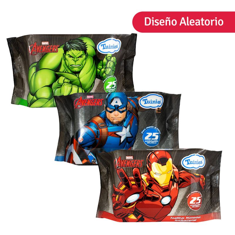 Tuinies-Avengers-Toallitas-Humedas-Diseño-Aleatorio---Bolsa-25-und