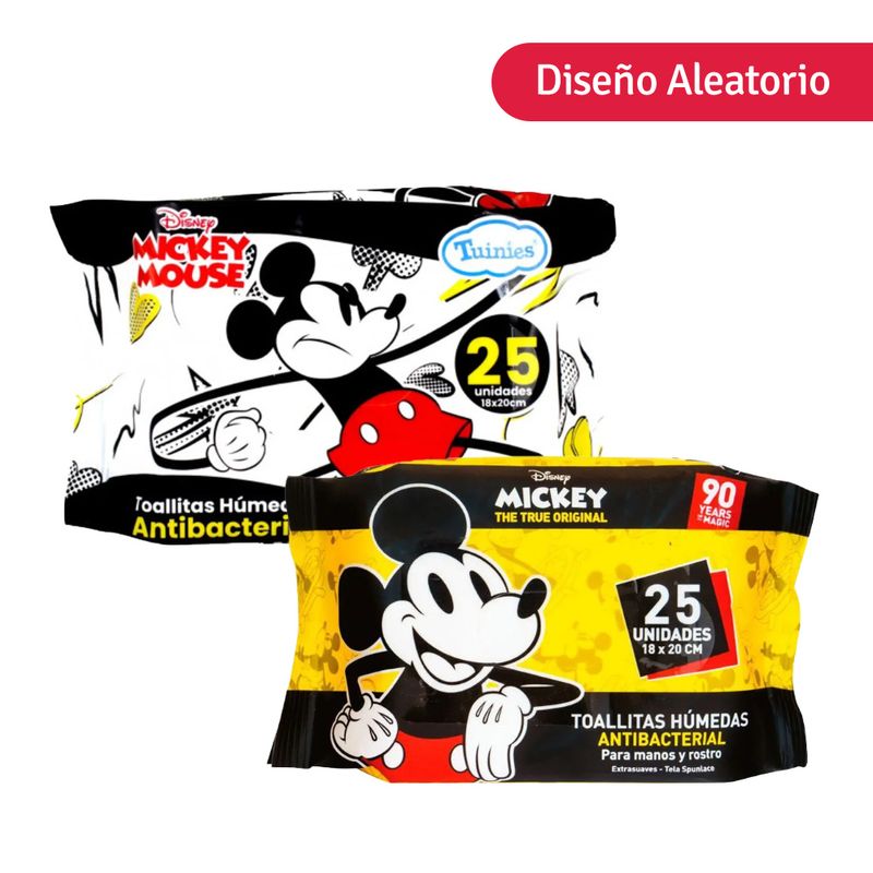 Tuinies-Mickey-Mouse-Toallitas-Humedas-Diseño-Aleatorio---Bolsa-25-und