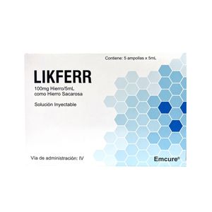 Likferr 100Mg/5ml  Solución Inyectable - Caja 5 und