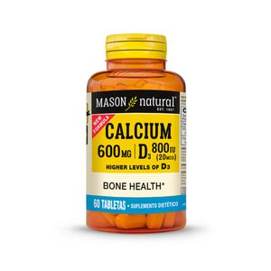 Mason Calcium 600 mg + D3 800 IU Tabletas - Frasco 60 und