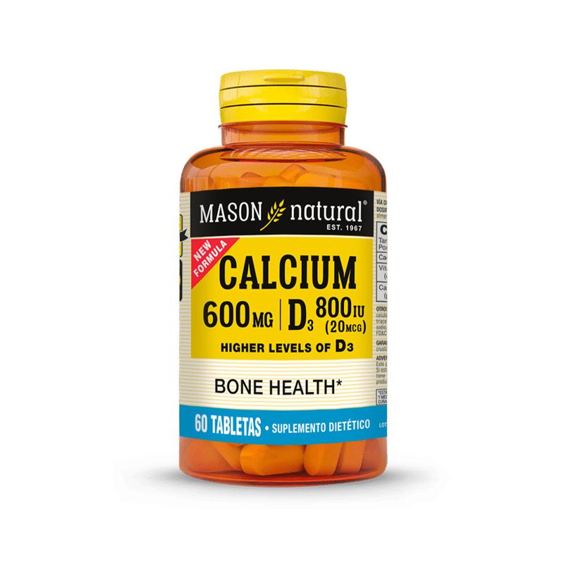 Mason-Calcium-600-mg---D3-800-IU-Tabletas---Frasco-60-und