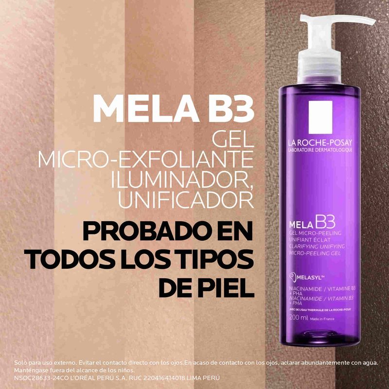 La-Roche-Posay-Mela-B3-Gel-Limpiador-Micro-Exfoliante---Frasco-200-ml