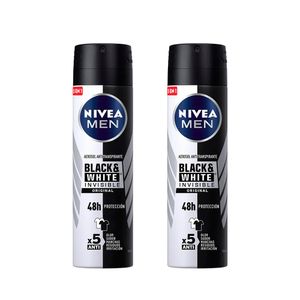 Pack x 2 Nivea Men Black & White Invisible Aerosol 150 ml c/u - Pack 2 und