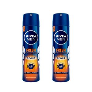 Pack x 2 Nivea Men Fresh Sport Aerosol 150 ml c/u - Pack 2 und