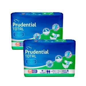 Pack x 2 Prudential Total Pañales para Adulto Talla M 20 und c/u - Pack 2 und