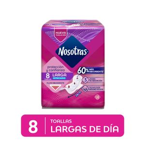 Nosotras Larga Extra Suave Toallas Higiénicas - Bolsa 8 und