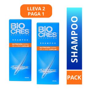 2x1 Biocres Evolution Shampoo Capilar 415 ml c/u - Pack 2 und