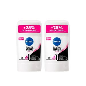 Pack x 2 Nivea Black & White Invisible Clear Barra 54 g c/u