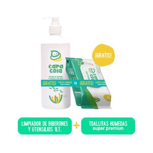 Pack Caracola Limpiador de Biberones 1000 ml + Toallitas Húmedas 40 und