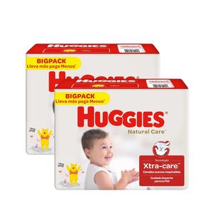 Pack x 2 Huggies Natural Care Pañales para Bebé Talla XXG 58 und c/u