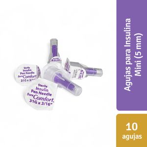 Sure Comfort Agujas para Insulina Mini 31G (5 mm) - Bolsa 10 und