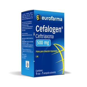 Cefalogen 500 mg Polvo para Solución Inyectable IM Vial + Solvente - Caja 1 kit