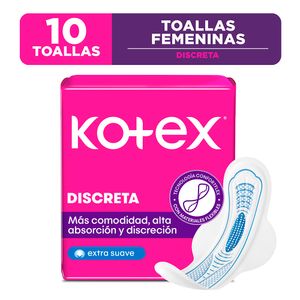 Kotex Discreta Toallas Higiénicas - Bolsa 10 und