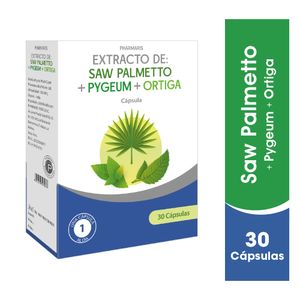 Pharmaris Extracto de Saw Palmetto + Pygeum + Ortiga Cápsulas - Caja 30 und