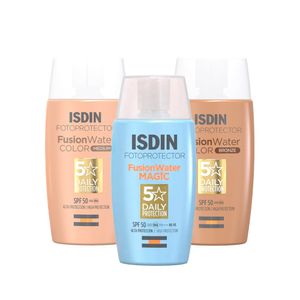 Pack Isdin Fusion Water Magic 50ml + Color Medium 50ml + Color Bronze 50ml