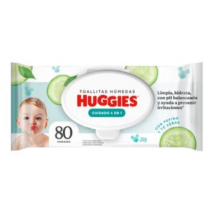 Huggies Cuidados 4 en 1 Toallitas Húmedas - Bolsa 80 und