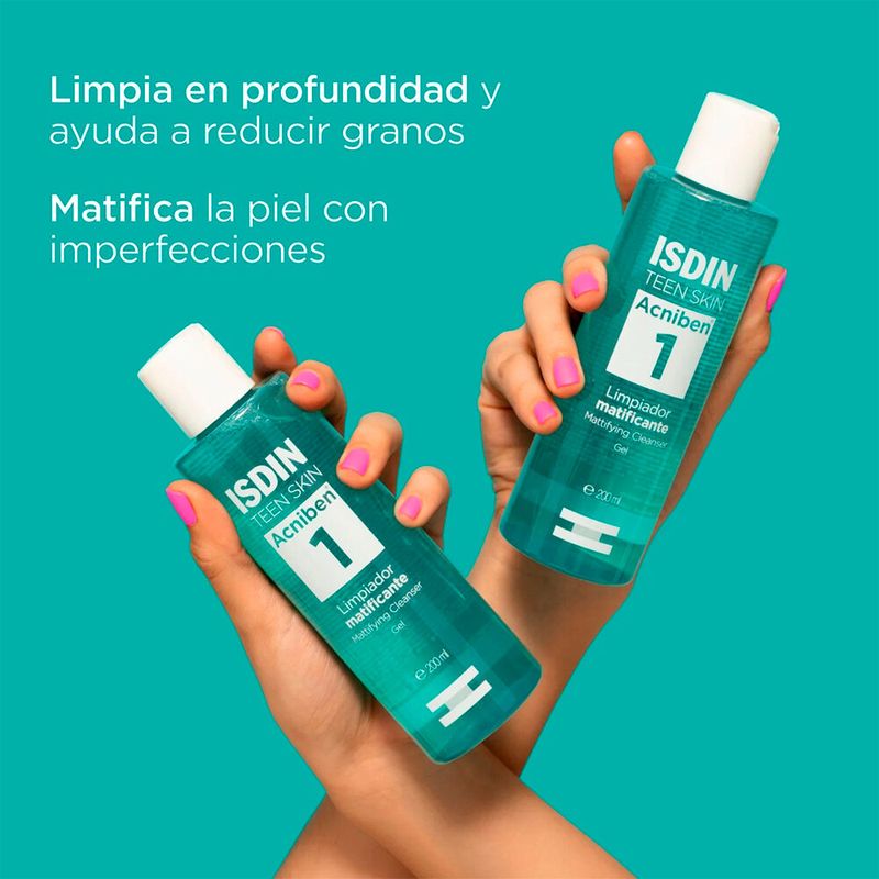 Isdin-Acniben-Limpiador-Matificante-en-Gel---Frasco-200-ml