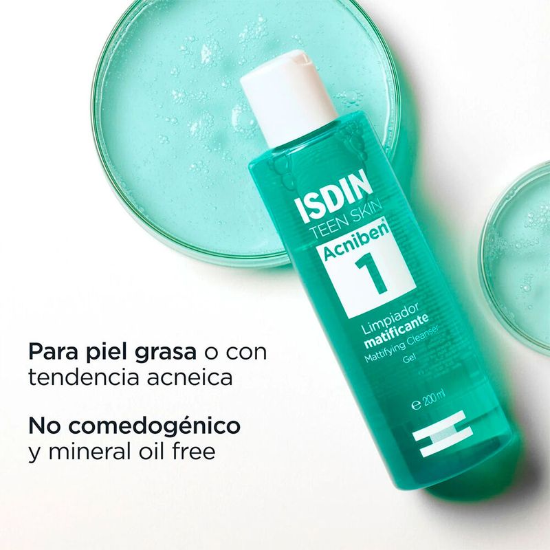 Isdin-Acniben-Limpiador-Matificante-en-Gel---Frasco-200-ml