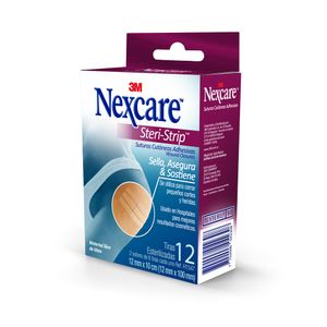 3M Nexcare Steri Strip Suturas Cutáneas Adhesivas (12 mm x 10 cm) - Caja 12 und