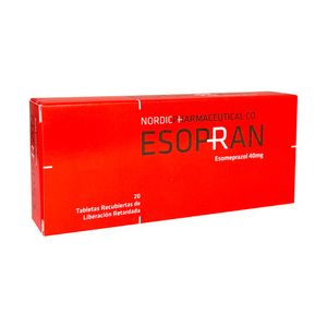 Esopran 40 mg Tabletas Recubiertas de Liberación Retardada - Caja 20 und