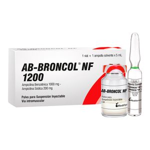 AB Broncol NF 1200 Polvo para Solución Inyectable + Solvente - Caja 1 kit