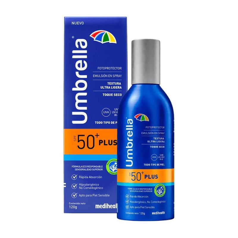 Umbrella-Plus-Protector-Solar-SPF50-Emulsion-en-Spray---Frasco-120-g