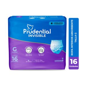 Prudential Invisible Ropa Interior Desechable Adultos Talla G - Bolsa 16 und