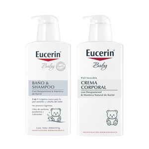 Pack Eucerin Baby Baño & Shampoo 400 ml + Crema Corporal 400 ml