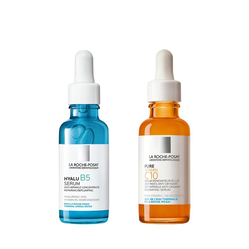 Pack-La-Roche-Posay-Serums-Hyalu-B5-30-ml---Vitamin-C10-30-ml