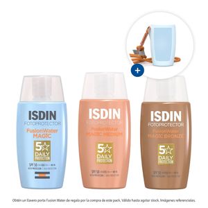 Pack Isdin Fusion Water Magic 50ml + Color Medium 50ml + Color Bronze 50ml