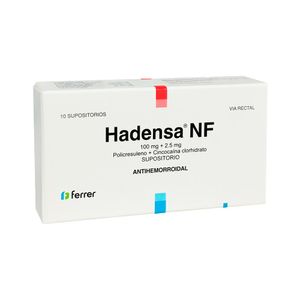 Hadensa NF 100 mg + 2.5 mg Supositorios - Caja 10 und