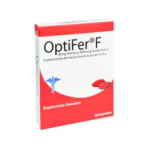 Optifer F 18 mg + 400 mcg Tabletas - Caja 20 und