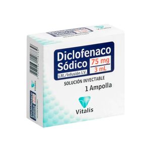 Diclofenaco Sódico 75 mg/3 ml VT Solución Inyectable - Ampolla 3 ml