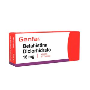 Betahistina Diclorhidrato 16 mg GF Tabletas - Caja 20 und
