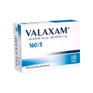 Valaxam 160 mg + 5 mg Comprimidos Recubiertos - Caja 30 und