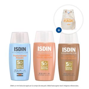 Pack Isdin Fusion Water Magic 50ml + Color Medium 50ml + Color Bronze 50ml