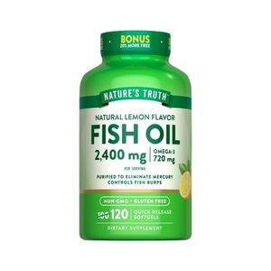 Nature's Truth Fish Oil Natural 2400 mg Cápsulas Blandas - Frasco 120 und