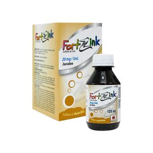 Fortzink 20 mg/5 ml Jarabe Sabor Vainilla - Frasco 120 ml