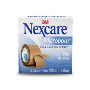 3M Nexcare Micropore Cinta Quirúrgica de Papel Color Piel (2.4 cm x 5 m) - Caja 1 und