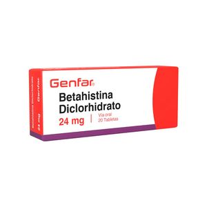 Betahistina Diclorhidrato 24 mg GF Tabletas - Caja 20 und