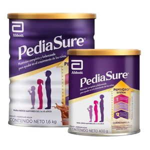 Pack Pediasure Peptigro en Polvo Sabor Chocolate 1.6 kg + Sabor Vainilla 400 g