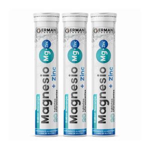 Pack x 3 German Energy Magnesio + Zinc Tabletas Efervescentes Tubo 20 und c/u