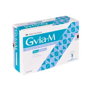 Gvia M 50 mg + 1000 mg Tabletas Recubiertas - Caja 28 und